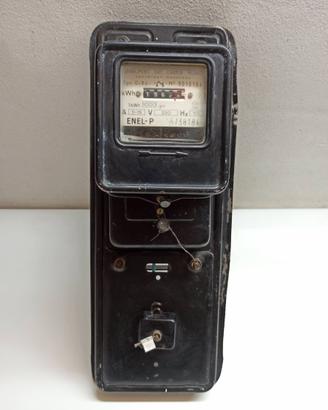 Contatore Elettrico Monofase Enel Vintage Vecchio