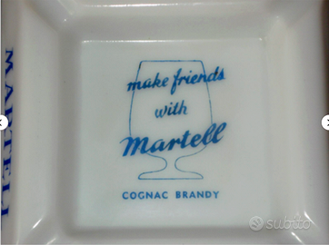 posacenere ashtray cendrier martell da tavolo 1970