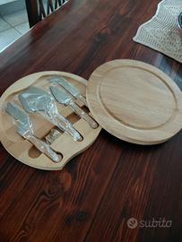 Set tagliere per formaggi in legno