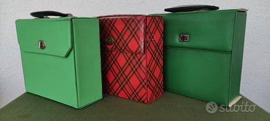 Lotto 3 valigette porta dischi vinili 45 giri (7")