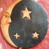 Pendagli LUNA/SOLE/STELLE in legno + cord. arredo