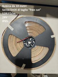 10 metri STRISCIA LED COB 12W/m 528LED/m 24V IP65.