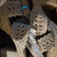 Zeppe beige in corda numero 39