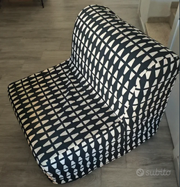 IKEA LYCKSELE LÖVÅS poltrona letto – bianco e nero