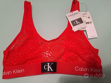 reggiseno pizzo rosso corallo Calvin Klein tg. S