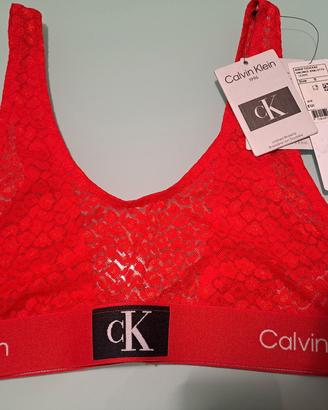 reggiseno pizzo rosso corallo Calvin Klein tg. S