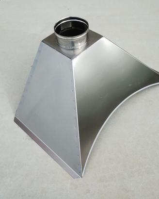 Cappa inox per barbecue cm. 90x60 con alette