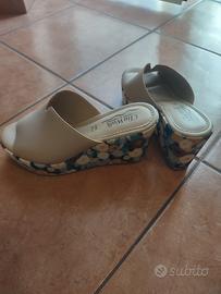 Sandali nuovi Clia Walk beige zeppa colorata