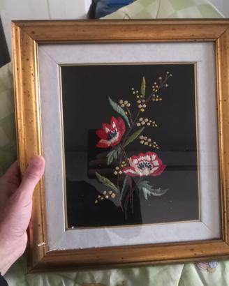 quadro ricamato a mano 