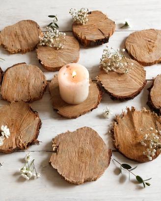 20 pz fette legno rustico natale
