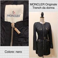 MONCLER* Trench nero con cintura Originale