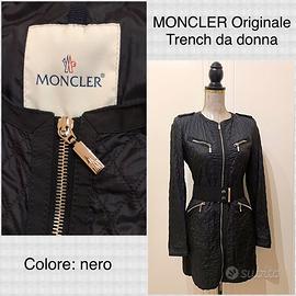 MONCLER* Trench nero con cintura Originale