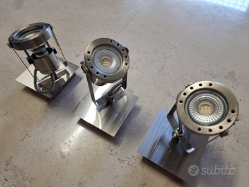 Faretto orientabile Techno nikel in metallo e LED