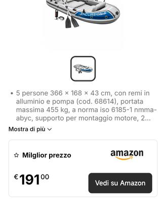 gommone intrex 5 posti 