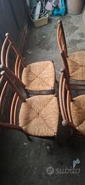 4 sedie rustiche arte povera tosana