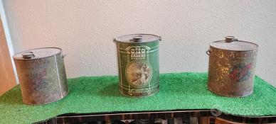 Tre Barattoli Contenitori Pubblicitari Olio Ligure
