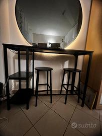 Tavolo alto bar + 2 sgabelli USATO solo 2 mesi