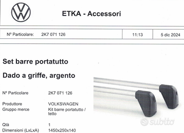 BARRE PORTATUTTO + RELATIVO PORTASCI