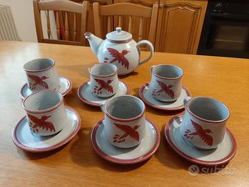 SET 6 TAZZE  CON TEIERA IN CERAMICA 