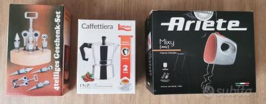 Mixer, caffettiera, set cucina