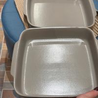 Coppia di pirofile quadrate da forno in ceramica