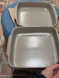 Coppia di pirofile quadrate da forno in ceramica