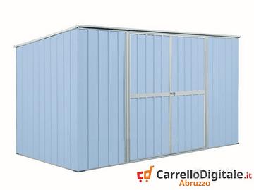 Casetta giardino in Acciaio 345x186cm azzurro