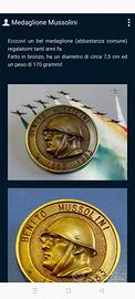 medaglione mussolini 