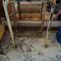 Carrello porta TV in ottone