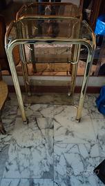 Carrello porta TV in ottone