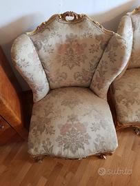 Salotto Luigi XV neo rococò completo 5 pezzi (diva