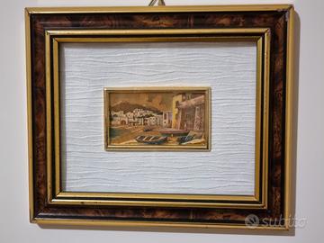 Quadretto con cromolitografia e cornice 