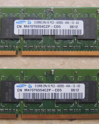 Ram sodimm samsung 1gb ddr2 pc2-4200s-533mhz