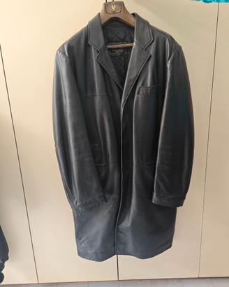 Trench pelle uomo lungo