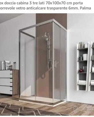 Box cabina e piatto doccia 70x100 anticalcare