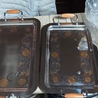 coppia vassoi acciaio inox