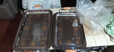 coppia vassoi acciaio inox