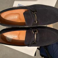 Mocassini uomo camoscio blu n. 43