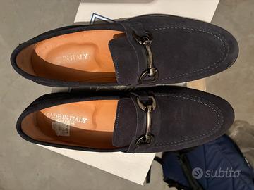 Mocassini uomo camoscio blu n. 43