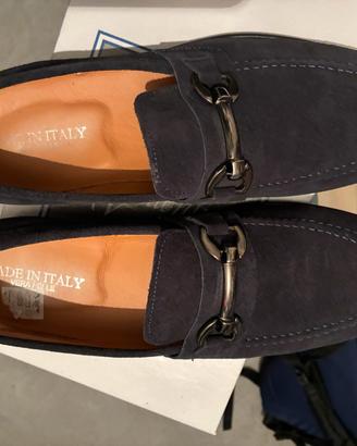 Mocassini uomo camoscio blu n. 43