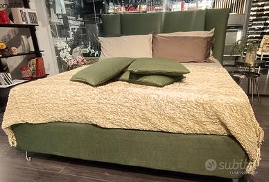 LETTO IMBOTTITO NUOVO CON RETE E BIX CONTENITORE 