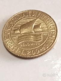 moneta da 200 lire 1992 esposizione filatelia tmat