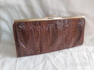 Pochette vintage in pelle di serpente