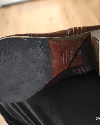 stivali texani camoscio Marrone