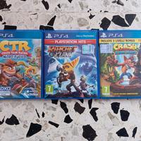 Giochi PS4 ( Crash CTR, N.Sane Trilogy, Ratchet )