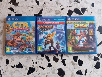Giochi PS4 ( Crash CTR, N.Sane Trilogy, Ratchet )