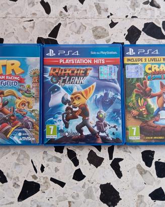 Giochi PS4 ( Crash CTR, N.Sane Trilogy, Ratchet )