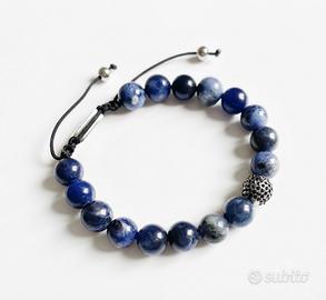 Bracciale con Sodaliti e Acciaio