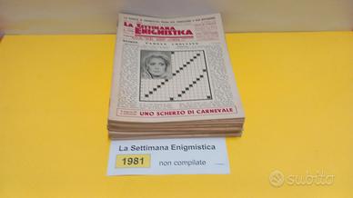 LA SETTIMANA ENIGMISTICA, anno 1981, NON compilati