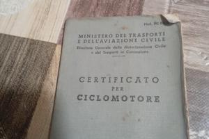 ciclomotore califfo rizzato anno 1970con libretto 